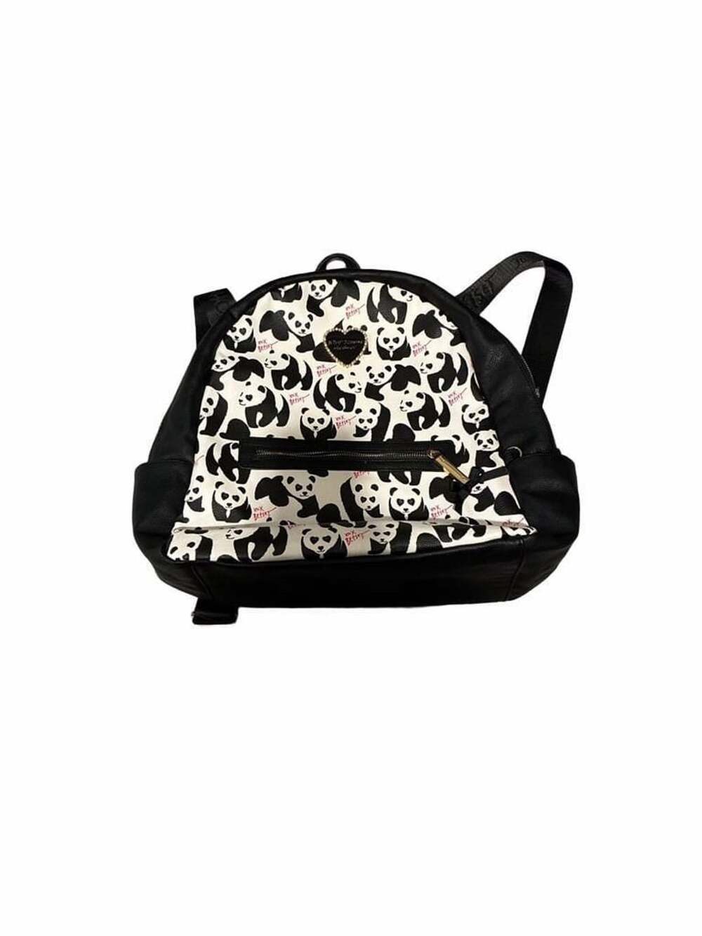 Betsey Johnson Panda Floral Print Faux Leather Backpack